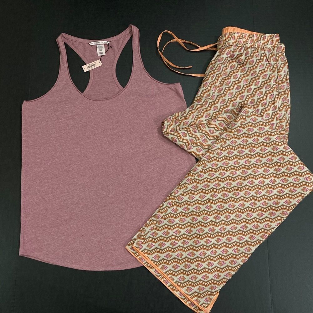 Victoria’s Secret Mayfair lightweight pants & soft tank top pajama set Large